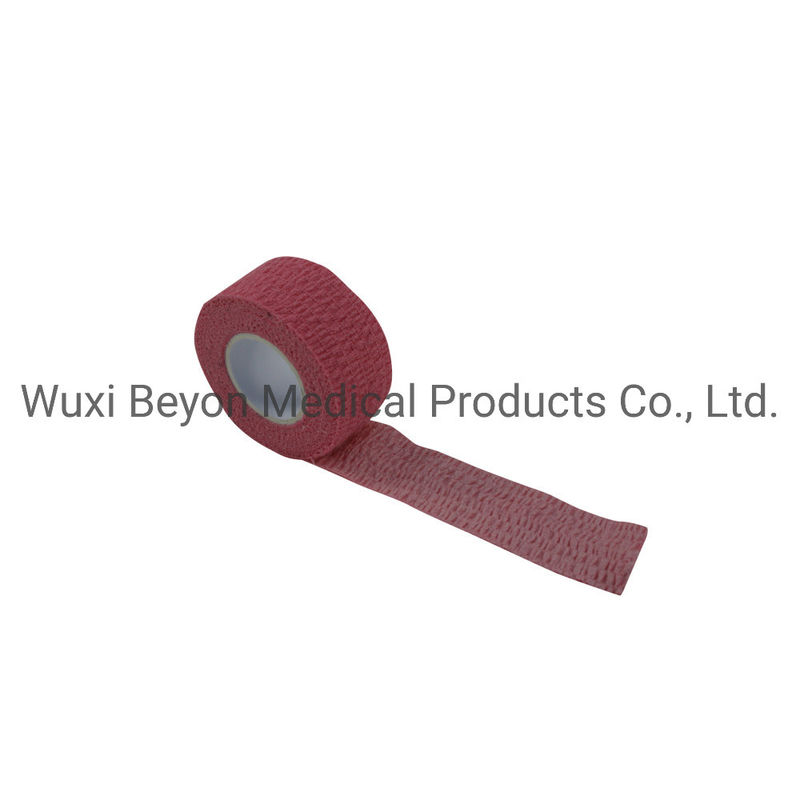 Stretchy Bandage Tape Self Adhesive Elastic Tape Pink Hand Tear Durable Adhesive