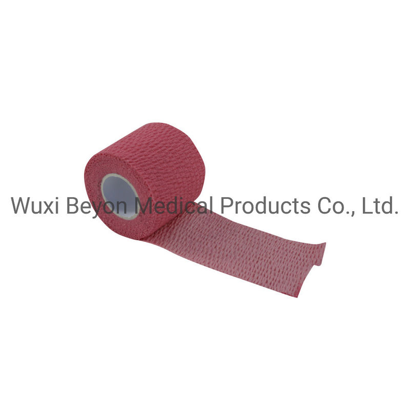 Stretchy Bandage Tape Self Adhesive Elastic Tape Pink Hand Tear Durable Adhesive